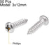 uxcell 3x12mm Self Tapping Screws Phillips Pan Head, 316 Stainless Steel Fasteners, 50Pcs