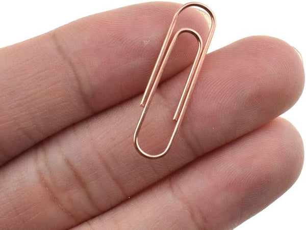 HAHIYO Paper Clips, Sturdy 1.1 inches Length, 300 Pack Heavy Duty Rust Proof Metal in Bright Rose Gold