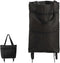 Barbunos Coniglio Portable Shopping Bag with Auxiliary Wheels Foldable Grocery Big Tote Handbag Large