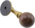 2 Copper Solid Wood Single Hole Handle Wooden Walnut Round Drawer Pull Wood Grain and Brass Finish Kitchen Cabinet