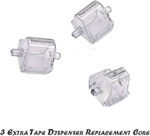 Desktop Tape Dispenser, Non-Skid Base with 3 Extra Replacement Cores, Perfect for Office, Home, School - Value Pack