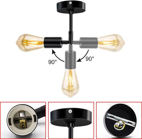 jose2015 Set 2, E26 Retro Vanity Wall Lights of Industrial Black Wall Lighting Ceiling Light Fixture Wall Mount Lights