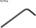 10pcs Hex Key Wrench 2.5mm L-Shape Chrome Vanadium Steel Metric Tool for Home Repair, Black