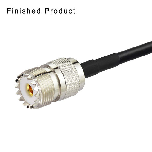 wlaniot PL259 + SO239 Crimp Connectors Kit for RG58 RG142 RG400 LMR195 Coaxial Jumper Cable