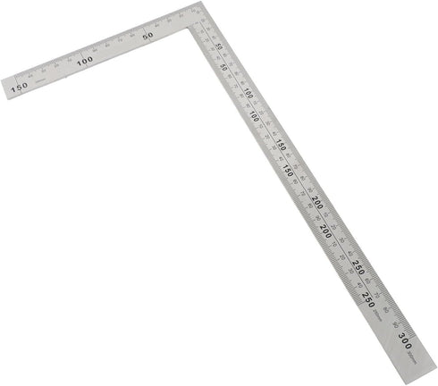 90 Degree Right Angle Finder, Stainless Steel Ruler, Easy Read Measurement Layout Template Tool (300mm x 150mm)