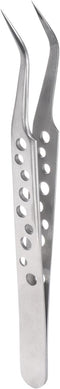Precision Tweezers 122mm Elbow Pointed Hollow, Anti-slip Stainless Steel for Precision Parts Technology