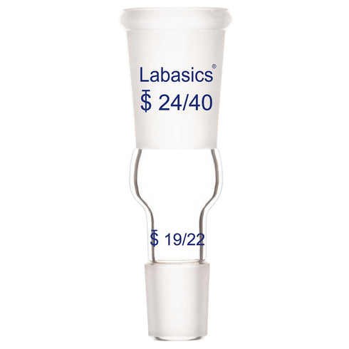 Enlarging Glass Adapter from 24/40 to 19/22 Glass Joint, Lab Glassware Supply