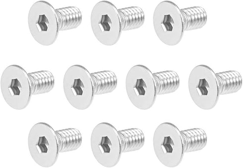 uxcell M4x8mm Flat Head Machine Screws, 304 Stainless Steel Fasteners, 40Pcs