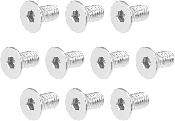 uxcell M4x8mm Flat Head Machine Screws, 304 Stainless Steel Fasteners, 40Pcs