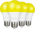 DEWENWILS LED Light Bulbs Outdoor, A19 Yellow Light Bulb, 9W (60W Equivalent), 2400K Amber Glow, 4 Pack