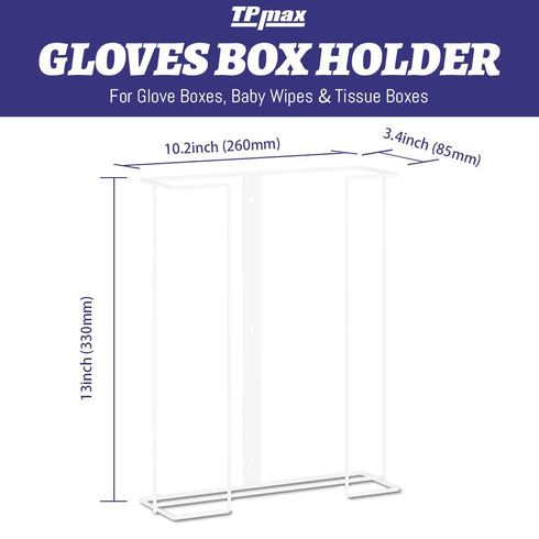 3 TPmax L Size Gloves Box Holder Glovesbox Wire Rack Dispenser for Gloves,Tissues Paper Towels Organizer - Mounting