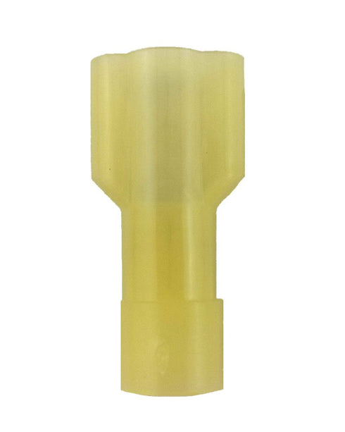 yueton 100pcs 12/10-Gauge Yellow Economy Nylon Male Fully-Insulated Quick Disconnects Wiring Spade Wire Crimp Terminal