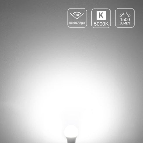 LE 100W Equivalent LED Light Bulbs, 14W 1500 Lumens, Daylight White 5000K, Non-Dimmable, A19 E26 Standard Base, Pack of