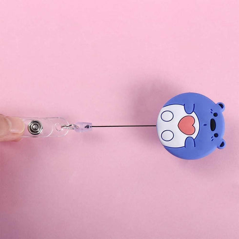 Pink Pig Retractable Badge Reel, Name Card Holder Lanyard, Cute Nurse Badge Holder for Office, School Supplies