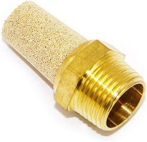 Joywayus Air Pneumatic Muffler - Long Exhaust Muffler 3/8" NPT Male Brass Flow Control Silencer (Pack of 2)