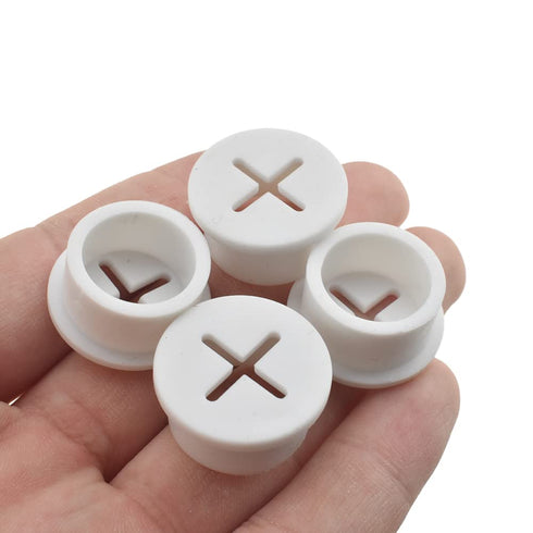 HAHIYO 4Pcs 0.8Inch White Flexible Rubber Desk Grommet, Wire Management Cord Hole Cover for Office Home