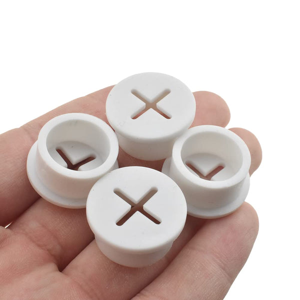 HAHIYO 4Pcs 0.8Inch White Flexible Rubber Desk Grommet, Wire Management Cord Hole Cover for Office Home