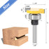 Mesee T Slotting Router Bit with Bearing, 1/4 Inch Shank T-Track Slot Cutter for Woodworking Milling Slab Flattening