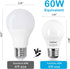 YukiHalu A15 Appliance Light Bulb, 60W Equivalent, 600 Lumens, 7W 120V, 2700k Soft White, Waterproof, E26 Base, 2-Pack