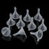 10Pcs White Small Clear Plastic Mini Funnels for Bottle Filling, Perfumes, Essential Oils, Lab Supplies
