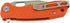 8Cr13MoV 2.80" Honey Badger Knives Small Clip Point Folding Pocket Knife - Steel, Blade, Orange FRN Handle - Ball