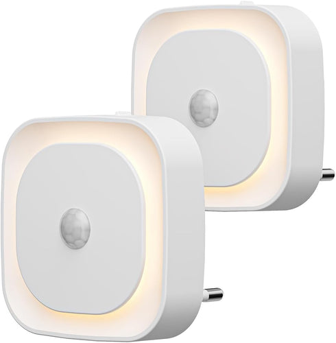 2 Pack Plug in Night Light, Motion Sensor & Dusk to Dawn Sensor, Dimmable Night Lights for Kids