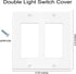 2-Gang Decorator Wall Plates Electrical Cover Pate Unbreakable Thermoplastic Faceplate for Light Switch, White (10 Pack)