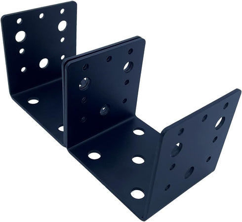 4 PCS Heavy Duty Steel Half Post Base for 4x4 Post Anchor Connector, Mounting Joist Hanger Brackets for Wood Posts