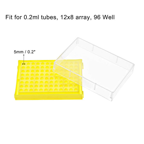 uxcell Centrifuge Tube Rack Storage Box, 96-Well Polypropylene Holder for 0.2ml Tubes, 2 Pcs