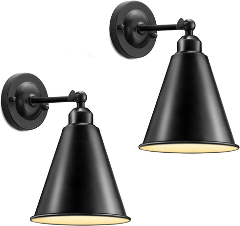 SLYYMY Vintage Wall Sconces, Modern Black Wall Sconce Lighting, Wall Sconces Set of