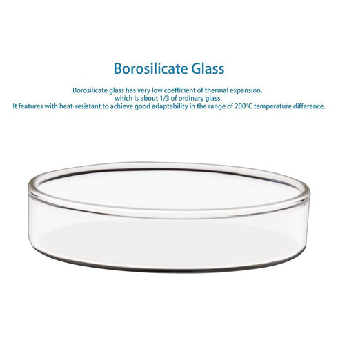 stonylab Glass Petri Dish, 75x15 mm Autoclavable Borosilicate with Clear Lid for Laboratory