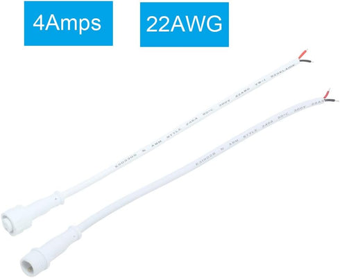 Waterproof Extension Cable, IP65 LED Connector Cable 2 Pin Female and Male, Length 6.7 inch, 2 Pair