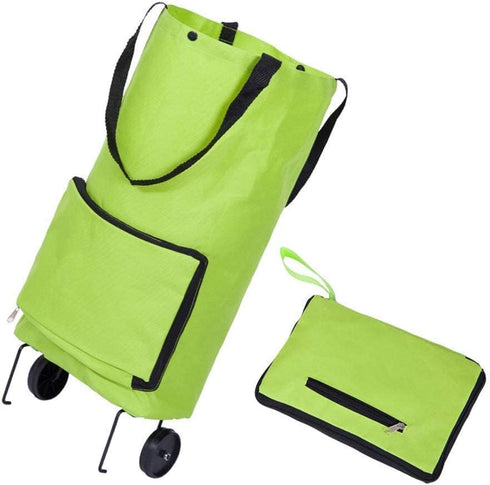 Shopping Cart with Wheels Tug Foldable Grocery Carts Large Capacity Supermarket Tug Bag Home Portable Oxford Cloth Pull