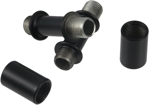 15 Sets M10 Parts(1.57" Wealrit Black Straight Pipe Lamp Stem with Connector Metal Threaded Extension Rods Lamp