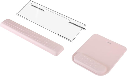 MOSISO Computer Keyboard Stand, Wrist Rest & Mouse Pad Set, Ergonomic Massage Keyboard Wrist Rest for Office Home