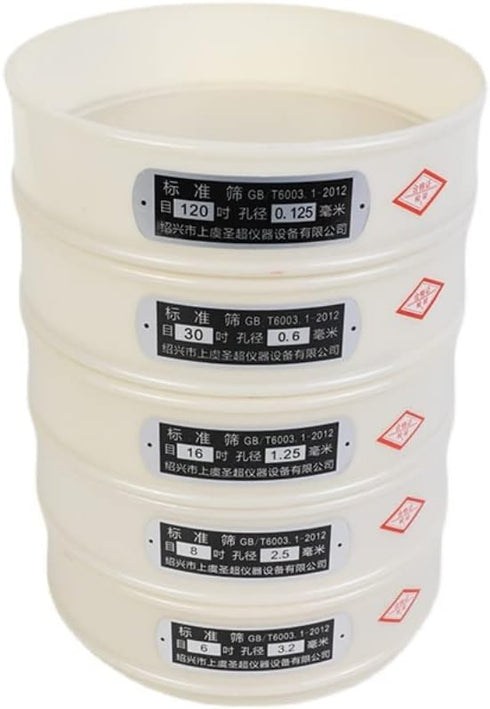 INTCHE 20cm 6-500 60 Plastic Sieve Standard Inspection Test Sampling Sieve Plastic (PVC) Frame Nylon Screen Diam