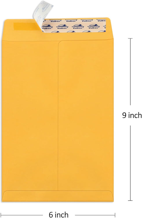 ValBox 6x9 Self Seal Catalog Security Envelopes, 250 Count Small Brown Kraft Envelopes for Mailing, Storage & Organizing