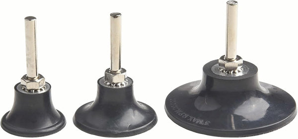 Cryspearl 3Pcs 1/4 Inch 1.5/2/3 Inch Sanding Disc Pad Holder Shank Rubber Backing with Removable Steel Shaft