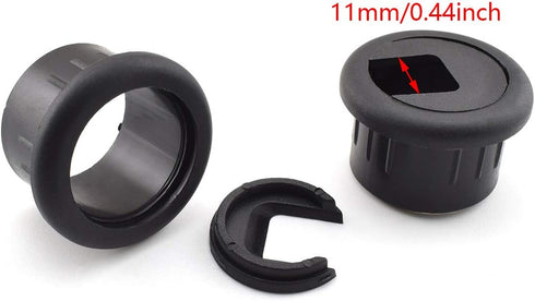 SDTC Tech 3-Pack 1 inch Desk Hole Wire Grommet Black Plastic Cable Cord Cover Organizers