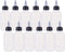 BENECREAT 12 Pack 4 Ounce Plastic Squeeze Bottles with Black Twist Cap and Measurement, Open/Close Nozzle for Crafts