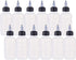 BENECREAT 12 Pack 4 Ounce Plastic Squeeze Bottles with Black Twist Cap and Measurement, Open/Close Nozzle for Crafts