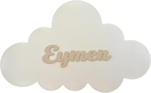 BugyBagy Personalized Cloud Wall Lamp Hand-Painted Wooden Night Light with Custom Name Nursery Wall Decor for Baby