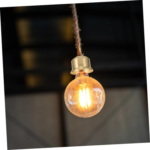 2pcs E27 Bulb DOITOOL Vintage Brass Lamp Socket Cup Half Thread Heavy Duty Metal Holder for Floor and Table Lamps