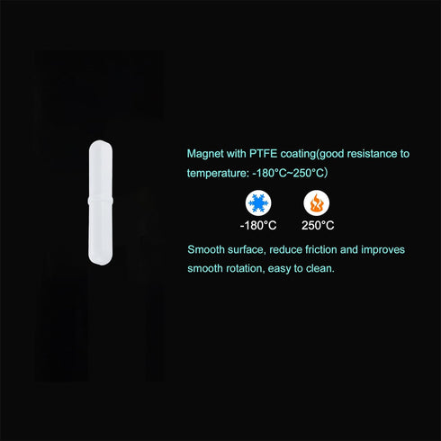 MECCANIXITY 50mm x 9mm Magnetic Stirrer Mixer Stir Bar Rod with Ring Shape PTFE Coating, White - 1Pcs