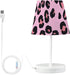 ALAZA Bedside Lamp Leopard Print Cheetah Pink Table Lamp for Bedroom Desk