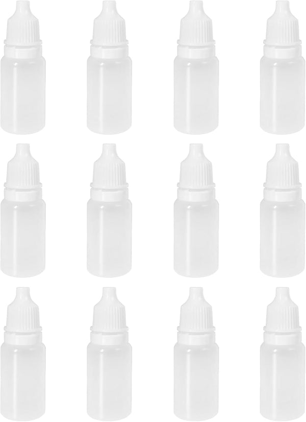 12pcs 10ml Eye Dropper Bottles, Plastic Squeezable Liquid Bottles with Caps