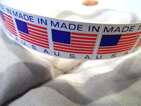 Made in USA Flag Self-Adhesive Labels, 5/8" x 5/8", 500 Roll