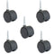 MySit 2-Inch Stem Caster Wheels, Stem 8 x 38mm or 5/16-Inch Diameter, 1.5 inch Long - Set of 5