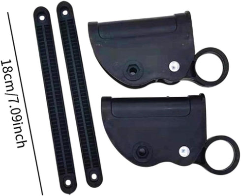 MCMUZKZS 2cm Heavy Duty Locking Latch Hinge Pair for Tube Folding Chairs, Black, Double Row
