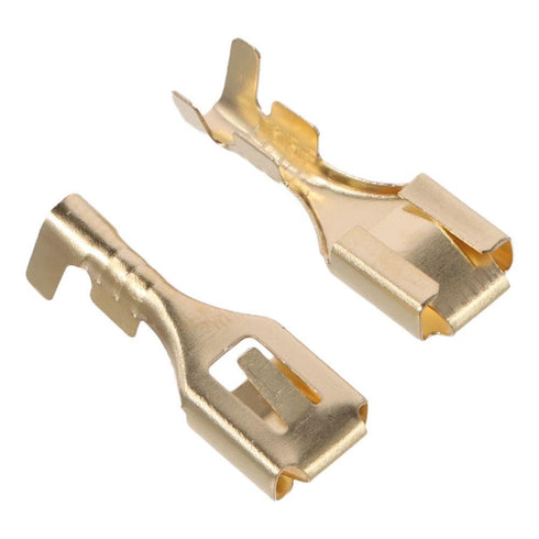 Copper Wire Terminal Gold Electrical Female Connector, Stamping Non Insulated Brass Crimp Connector Hardware Parts